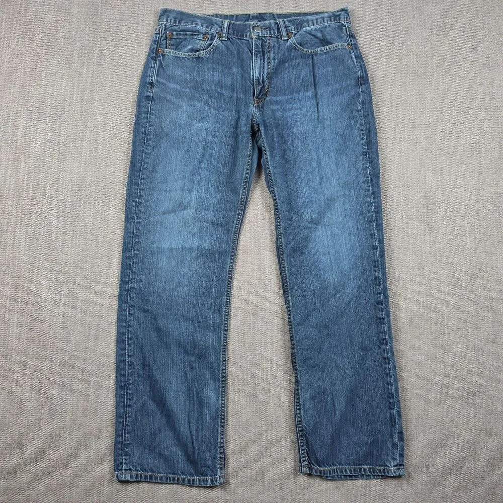 Levi's 514 Straight Leg Jeans Men's 34x30 Medium Wash Blue Denim Western 2000s